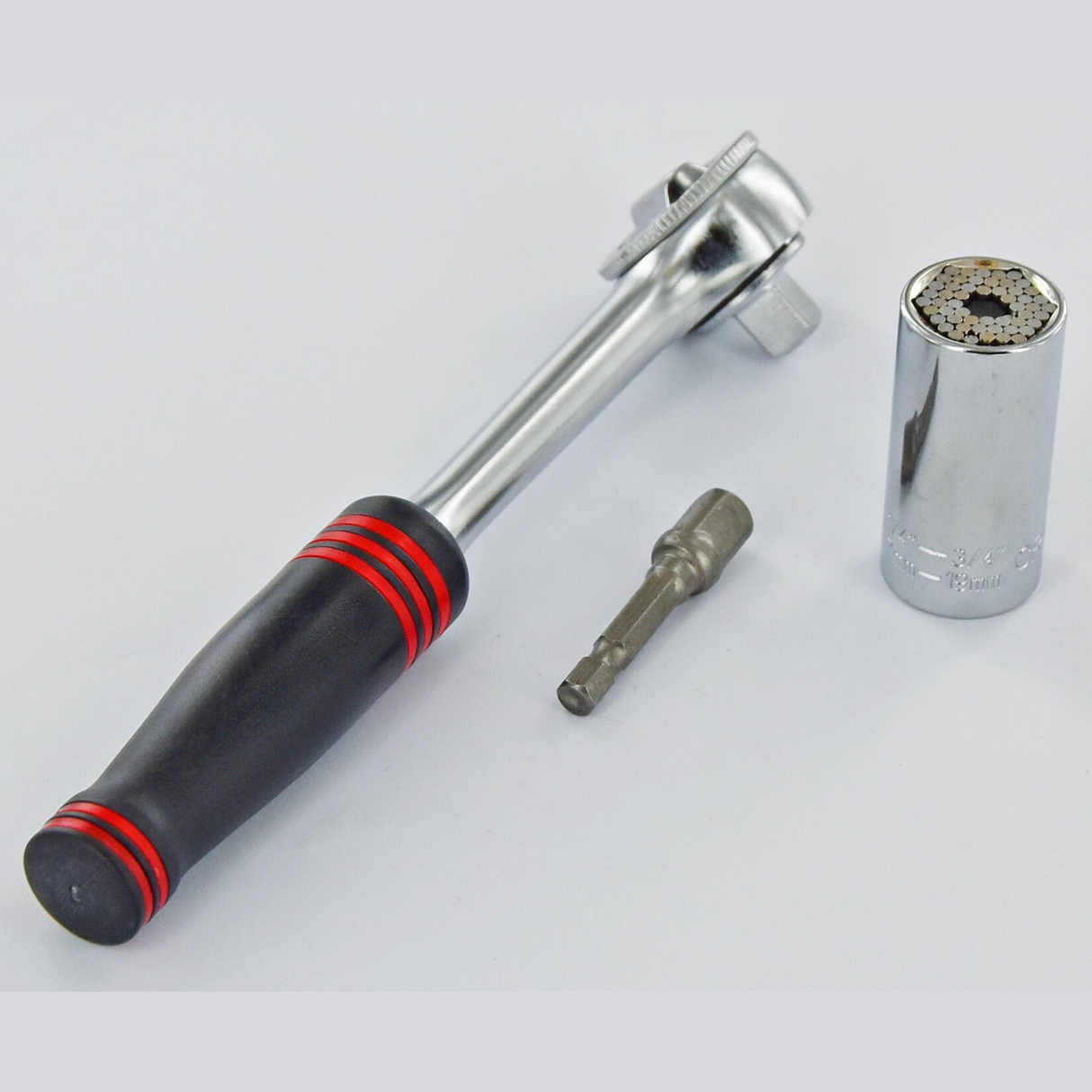 Cheie tubulara universala cu pini + antrenor clichet si adaptor 3/8" Tivoly