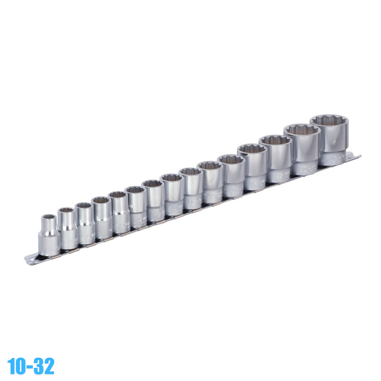 Set chei tubulare 1/2" pe sina Unior - 15 piese