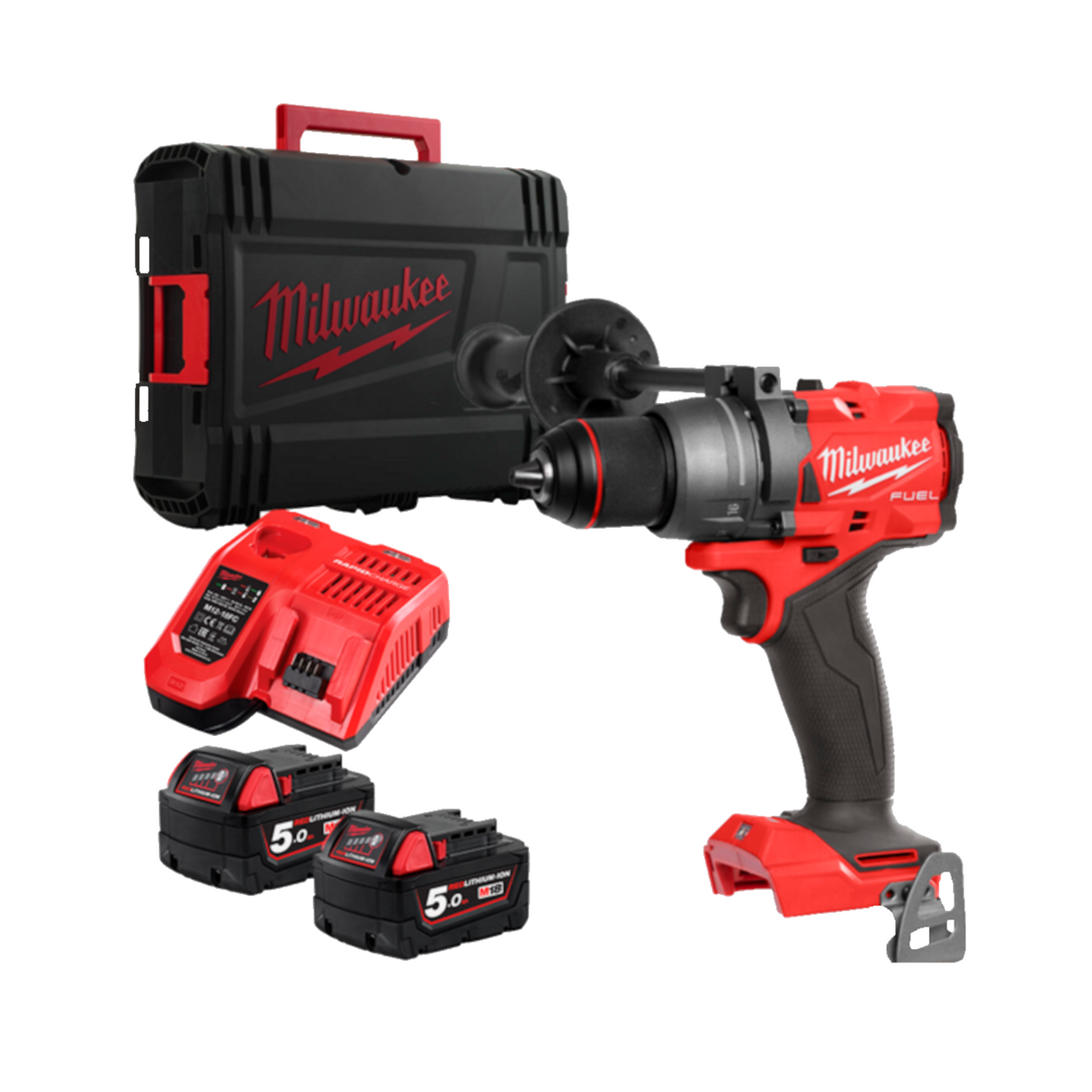 Masina de insurubat / gaurit Milwaukee M18™ FDD3 + 2 acumulatori M18™ + incarcator M12/M18 + cutie din plastic