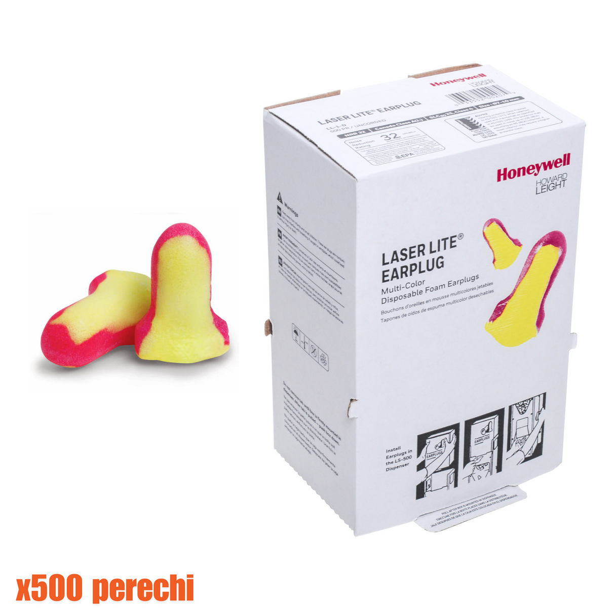 Honeywell Laser Lite internal earplugs - Box of 500 pairs