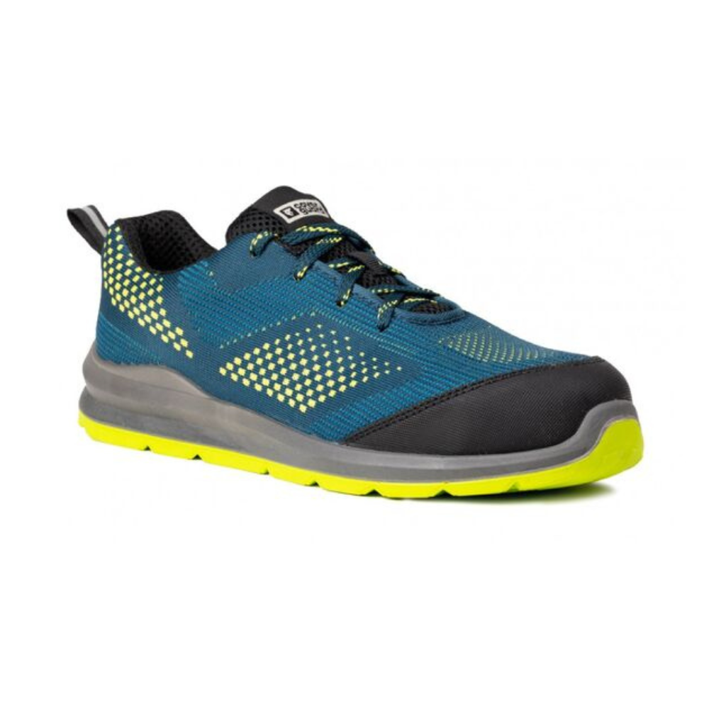 Pantofi de protectie Milerite S1P - Albastru/Verde Neon